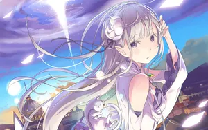Hd Beautiful Emilia Of Re Zero Wallpaper