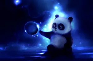 Hd Blue Aesthetic Tablet Panda Wallpaper