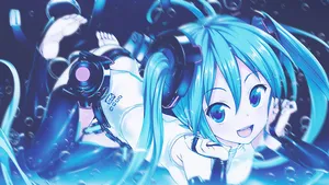 Hd Cute Blue Aesthetic Hatsune Miku Wallpaper