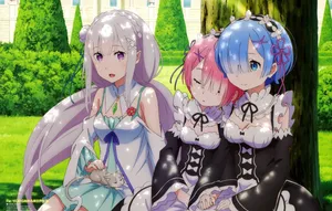 Hd Cute Girls Of Re Zero Wallpaper