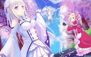Hd Emilia And Beatrice Of Re Zero Wallpaper