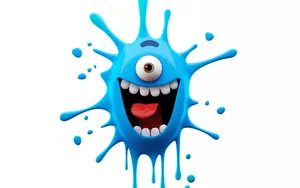 Hd Funny Blue Slime Monster Wallpaper