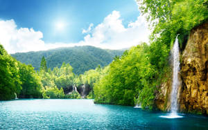 Hd Landscape Blue Lagoon Wallpaper