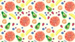 Hd Pattern Sliced Fruits Avocadoes Wallpaper