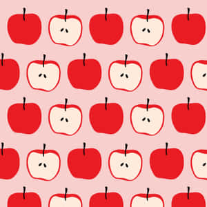 Hd Pattern Whole Sliced Apples Wallpaper