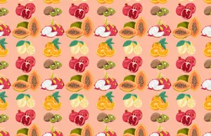 Hd Pattern Whole Sliced Fruits Wallpaper