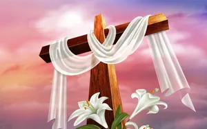 Hd Pink Aesthetic Cross Art Wallpaper