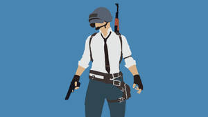 Hd Pubg Character On Blue Background Wallpaper