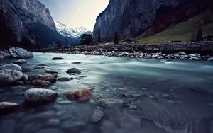 Hd River In The Mountains Wallpaper