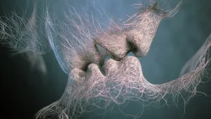 Hd Two People Kissing Art Wallpaper