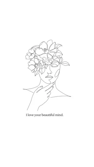 Head Full Of Flowers In Cute White Aesthetic Wallpaper