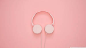 Headphone On Aesthetic Pink Wallpaper