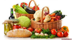 Healthy Food Vegetables Basket Wallpaper