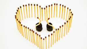 Heart Made Of Matches Wallpaper