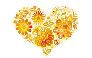 Heart Made Of Yellow Flowers Wallpaper