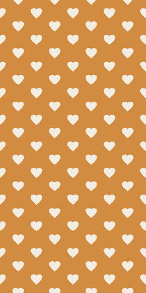Heart Pattern Dark Orange Aesthetic Phone Wallpaper
