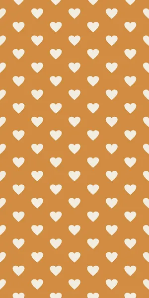 Heart Pattern Dark Orange Aesthetic Phone Wallpaper