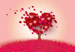 Heart Tree Love Illustration Wallpaper