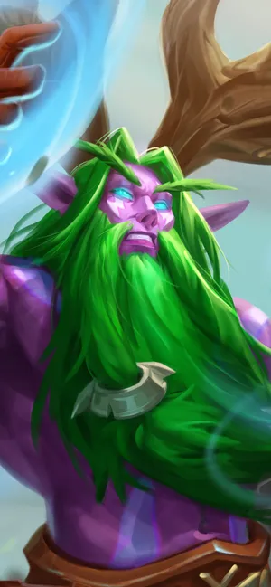 Hearthstone Phone Malfurion Stormrage Green Aesthetic Beard Wallpaper