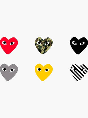 Hearts Cdg Pattern Wallpaper