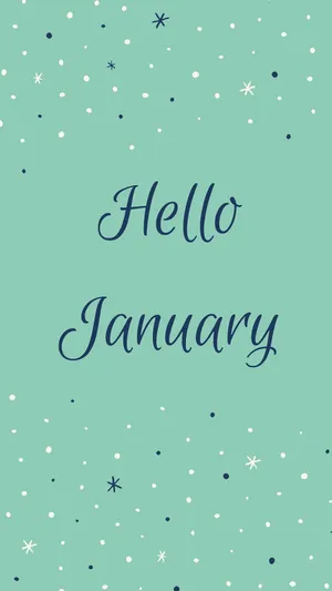 Hello January Greeting Card Wallpaper