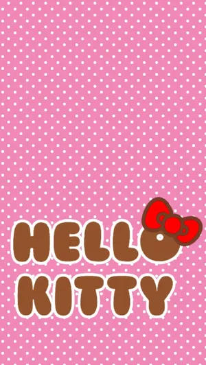 Hello Kitty Pink Polka Dots Wallpaper