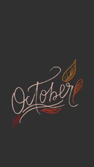 Hello October Chalk Design Wallpaper