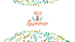 Hello Summer Greeting With Floral Design Wallpaper