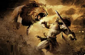 Hercules Fighting Cerberus Wallpaper | WallpapersOK, حجم الصورة 300x193