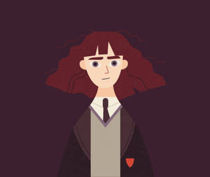 Hermione Granger Cartoon Art Wallpaper