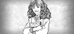 Hermione Granger Grayscale Art Wallpaper
