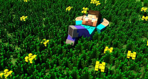 Herobrine Flower Field Wallpaper