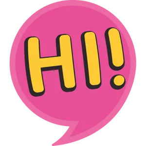 Hi Greeting In Pink Speech Bubble Wallpaper