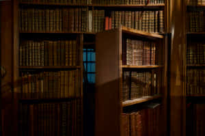 Hidden Door Bookshelf Wallpaper