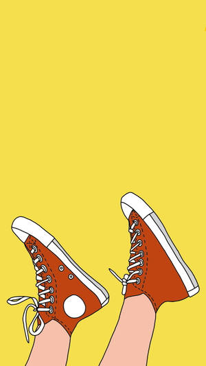 High-cut Sneakers 70s Retro Aesthetic Wallpaper