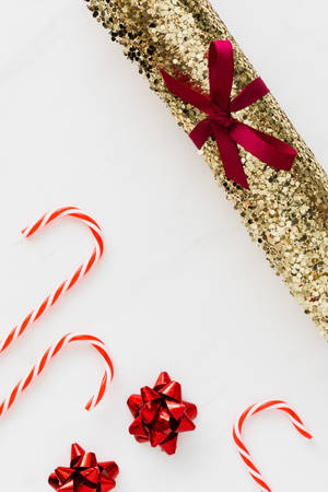 High Resolution Christmas Glitter Paper Wallpaper