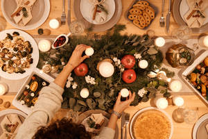 High Resolution Christmas Meal Wallpaper