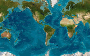 High Resolution Continents And Ocean World Map Wallpaper