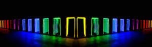 High Resolution Dual Monitor Neon Doors Wallpaper