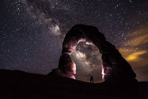 High Resolution Star And Rock Formation Wallpaper