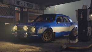 High-speed Experience - A Snapshot Of Fast And Furious Cars In Blue And White Repair Shop Wallpaper