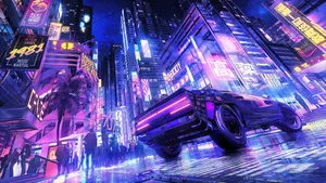 High-tech Cyberpunk Design Laptop Wallpaper