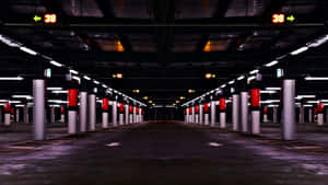 High-tech Underground Parking Lot Wallpaper