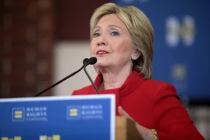 Hillary Clinton Delivering Speech Wallpaper