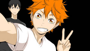 Hinata And Kageyama Selfie Haikyuu Hd Wallpaper