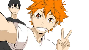Hinata And Kageyama Selfie Haikyuu Hd Wallpaper