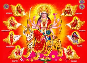 Hindu Goddess Durga Deity Weapons Wallpaper
