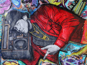 Hip-hop Stereo Man Street Art Wallpaper
