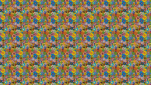 Hippie Coloured Cluster Of Flowers Wallpaper