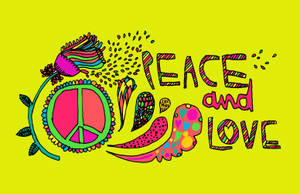 Hippie Peace And Love Poster Wallpaper